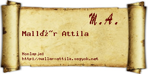 Mallár Attila névjegykártya